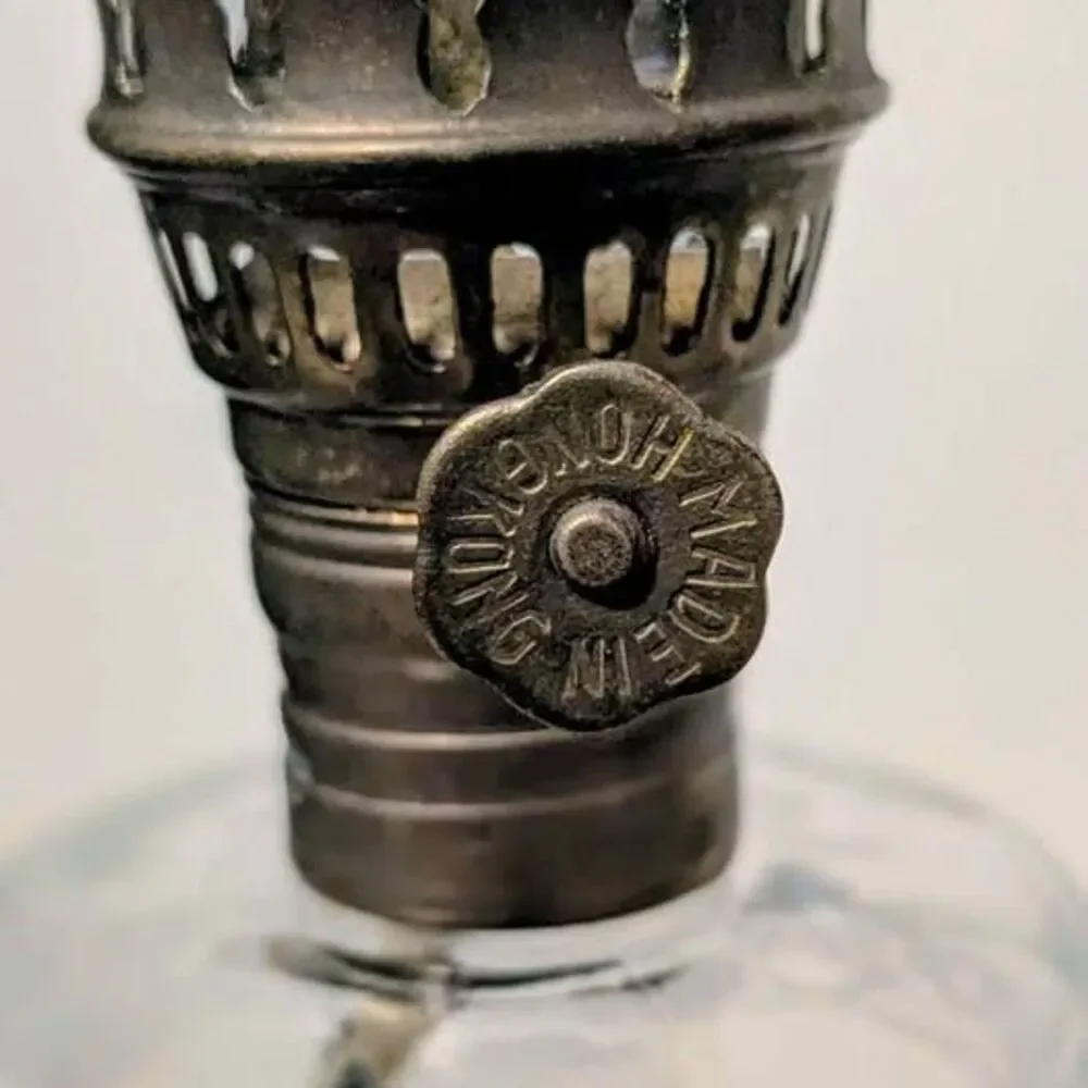 Vintage Eagle Glass Oil Lamp